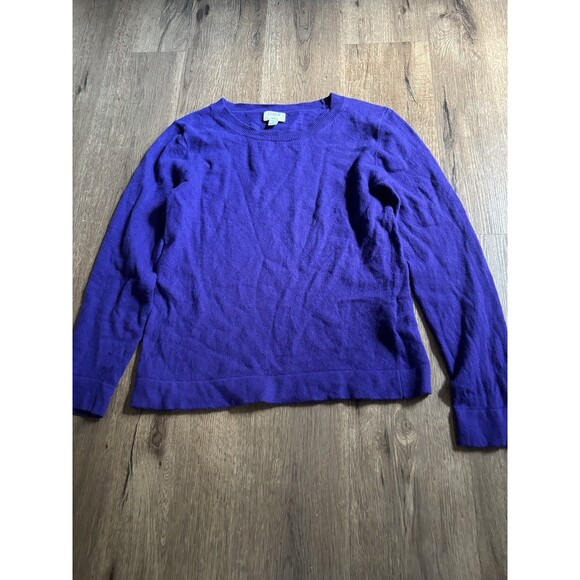 J Crew Womens Teddi Sweater Size S Purple Crew Neck wool - Picture 1 of 6